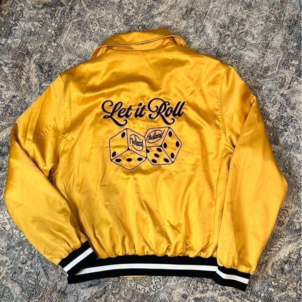 Midland Let It Roll Yellow Gold Bomber Jacket - Picture 5 of 8